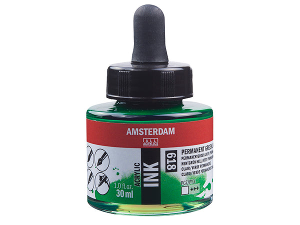 Amsterdam Ink 30ml – 618 Permament Green Light